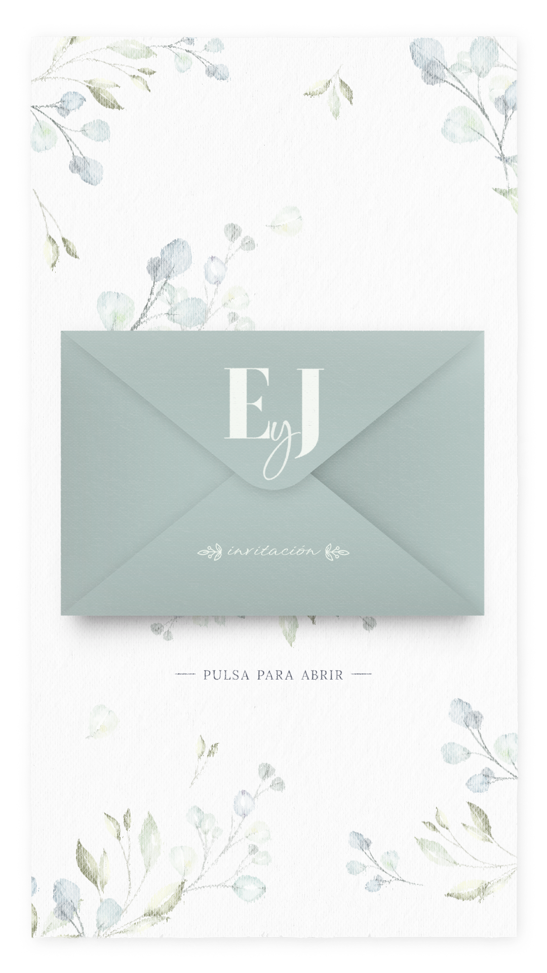 Sobre cerrado de la invitación. Pulsa para abrir